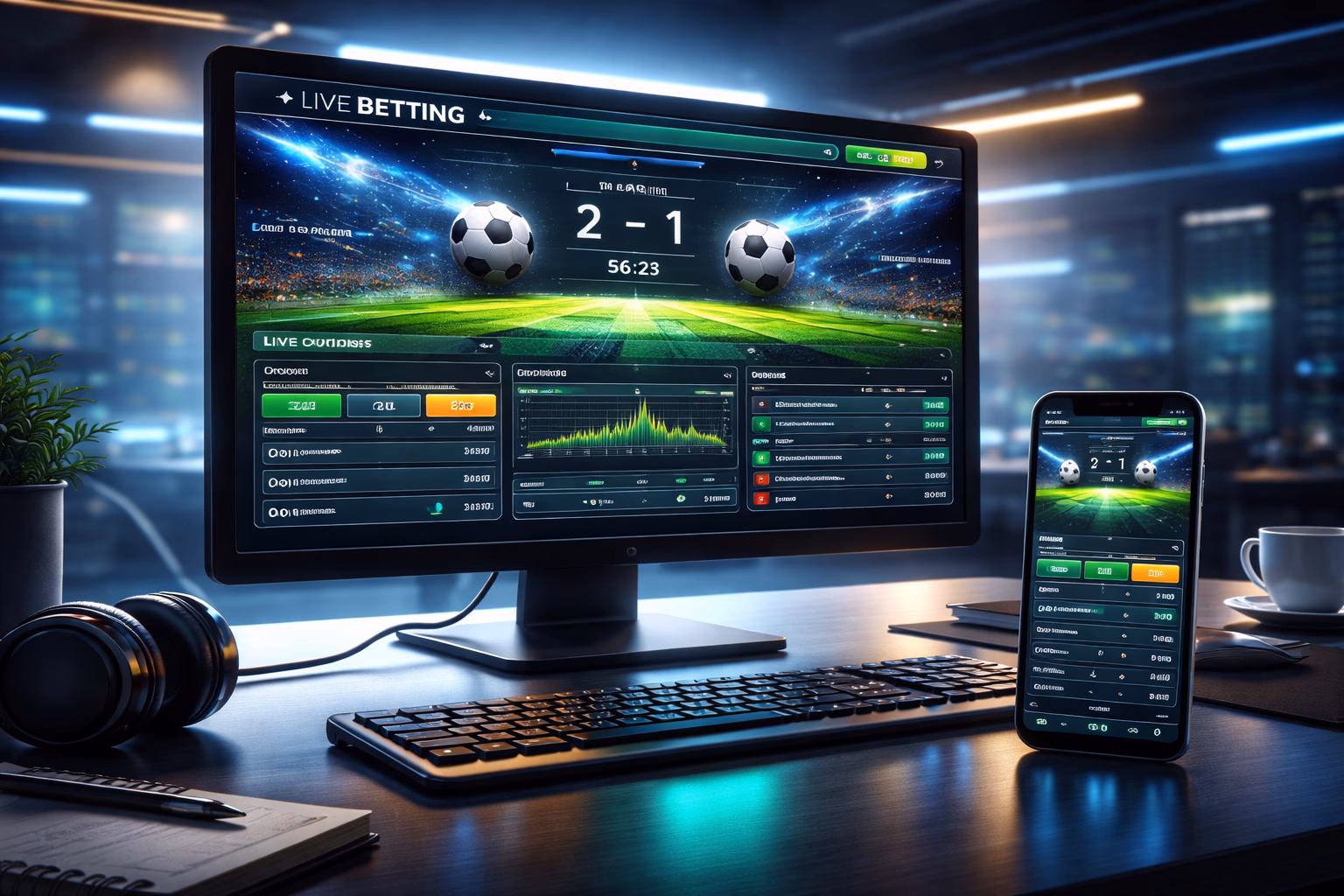Bangladeshi bettor engaged in simultaneous live cricket and football wagering on desktop and mobile through the Golry BD platform
