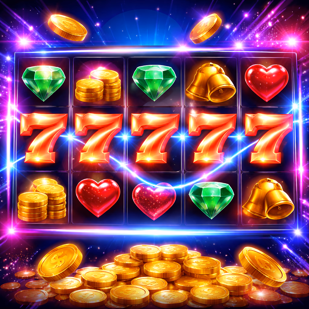 Delighted Bangladeshi woman enjoying vibrant online slot games with golden 777 symbols on Golry BD platform